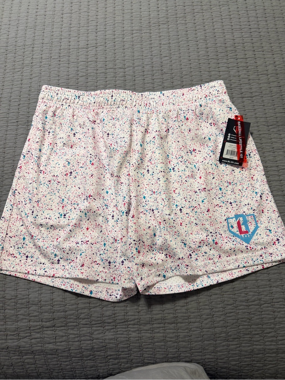 Baseball Lifestyle 101 Splatter Shorts NWT